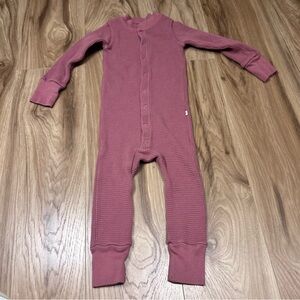 Noble pink long John waffle knot pajamas size 18-24 months